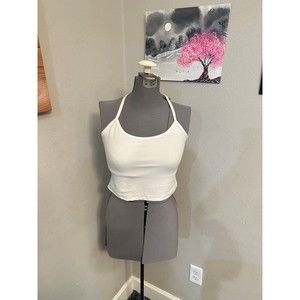 Beyond Yoga Slim Racerback Cropped Tank white size large